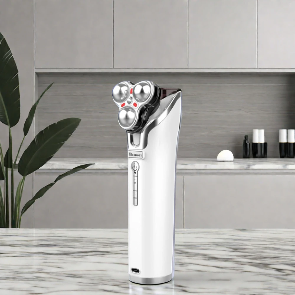 Meiboyi 3 In 1 Multifunctional Skin Care Portable Heat EMS Microcurrent Heat Portable Lifting Jade Massager Beauty Salons