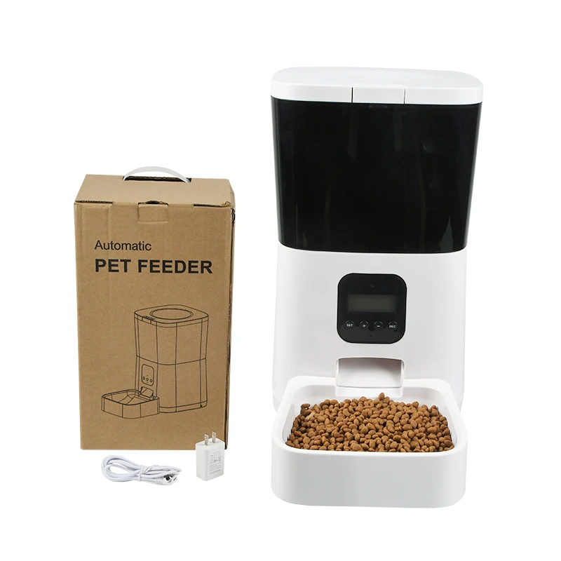 7L Connect Intelligent Pet Bowls Clog-Free Design Timed Feeding Automatic Pet Feeder include  key feeder and Wifi auto&video