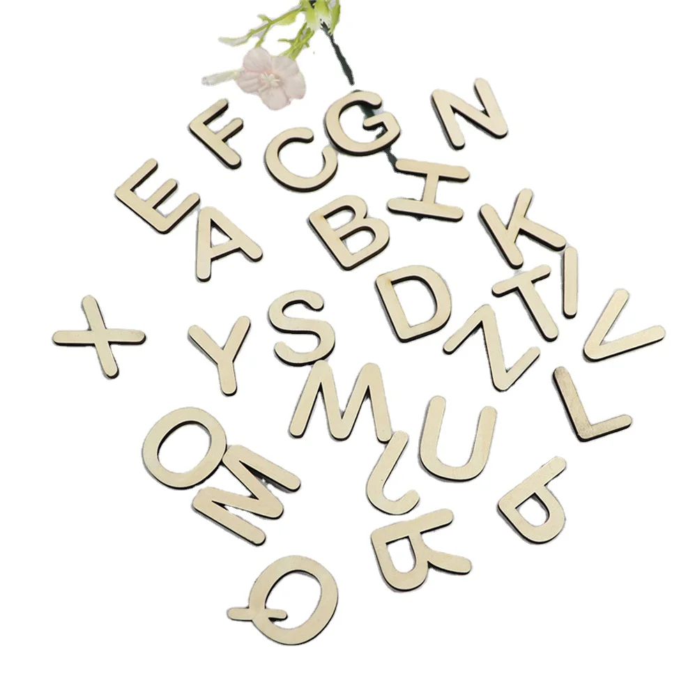 Kids Early Educational Toy Laser Cutting 26 English letters English Alphabet Matching Letter Family Game Montessori Alphabet