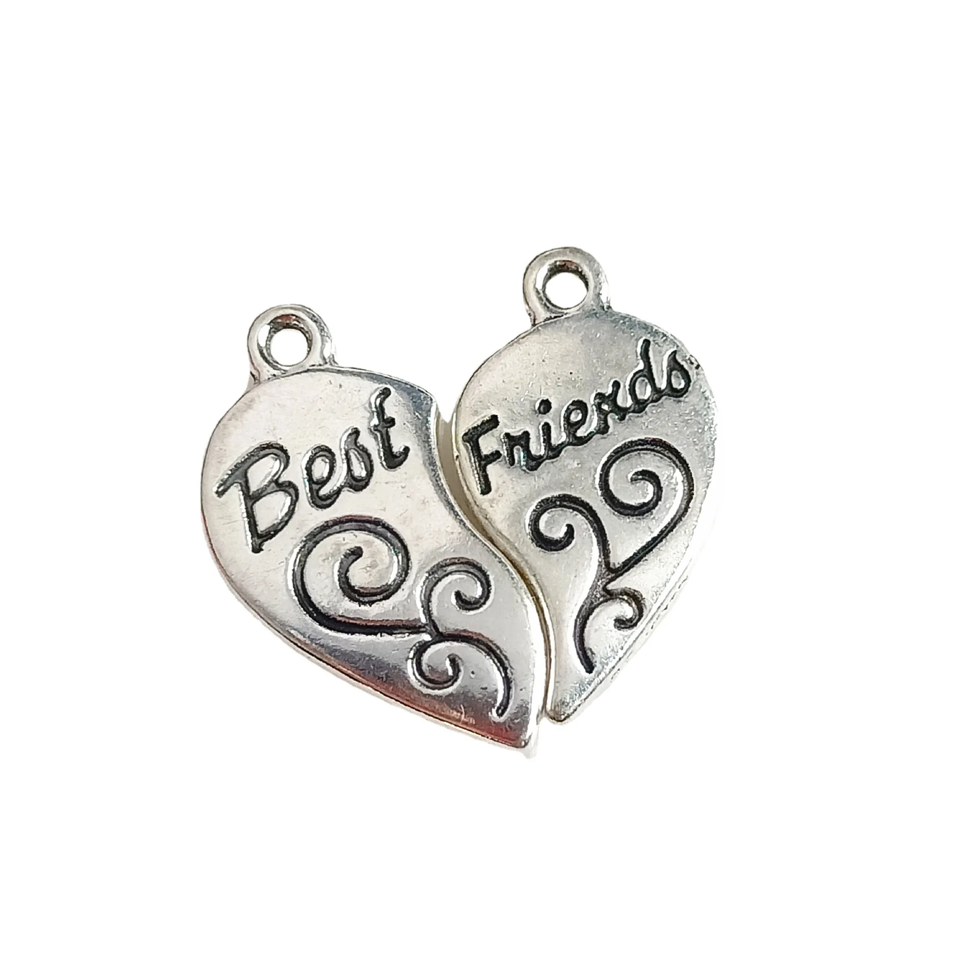 New DIY Jewelry Accessories Alloy letter Best Friend Charms Broken Heart Double Pendants