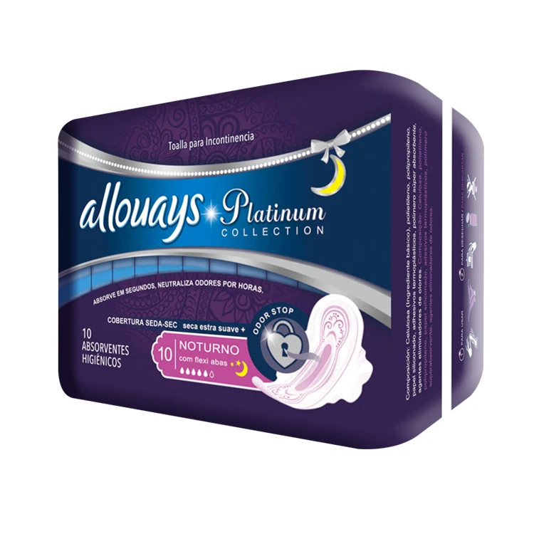 natural organic cotton skin-friendly super absorbent disposable sanitary napkin pad for night and days