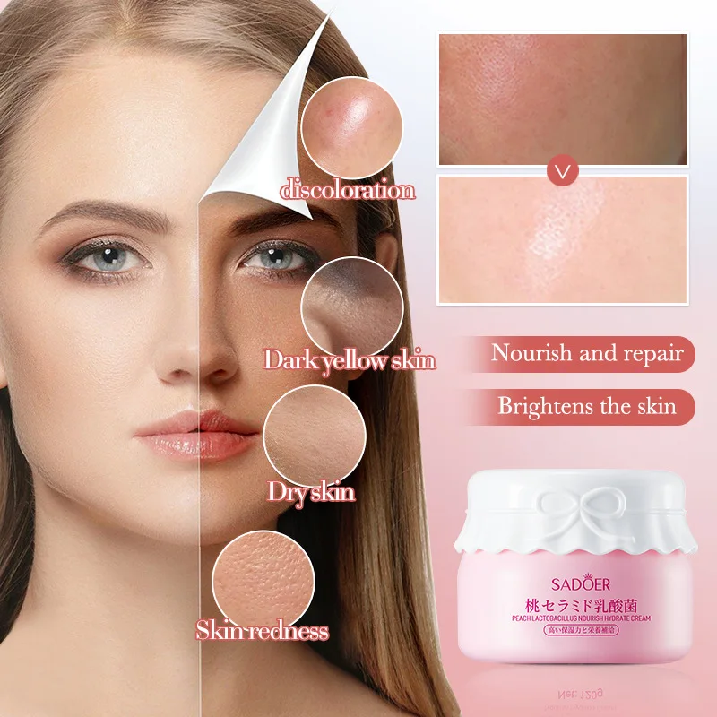 Moisturizing and moisturizing water blasting cream Peach lactobacillus nourishing face cream