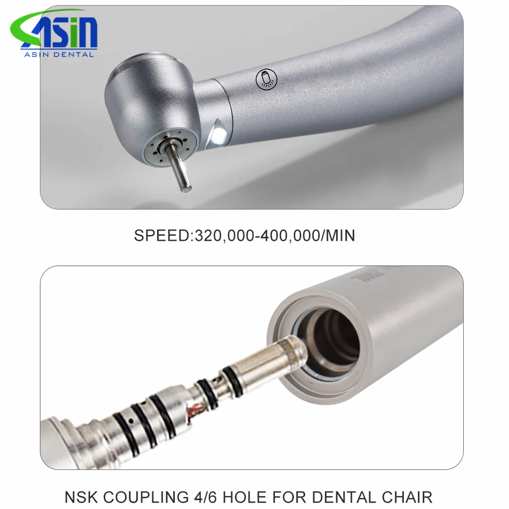 Dental high speed Hand Piece Led Light Turbine with ceramic Bearing turbina dental led Handpiece for kavo Quick Coupling