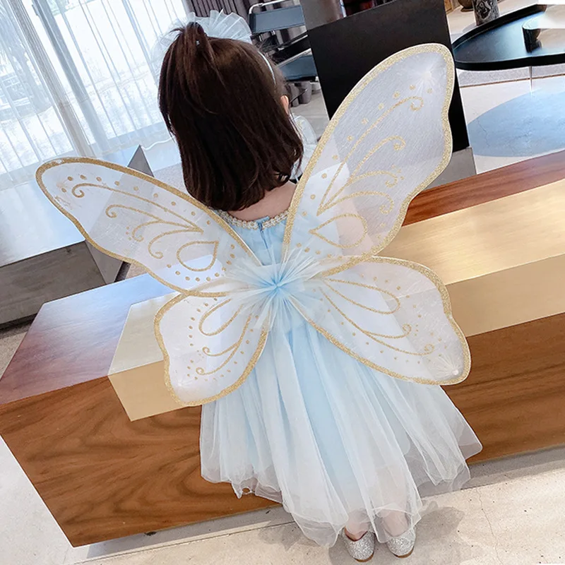 Carnival Party Stage Show Butterfly Birthday Fairy Princess Cosplay Props Accessories Butterfly Translucent Embroidery Wings