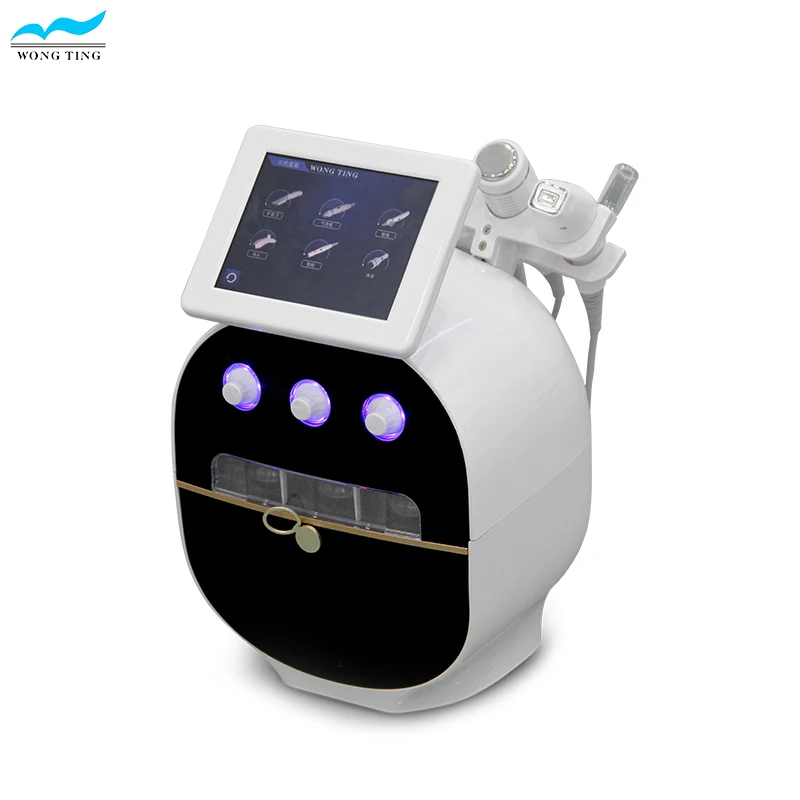 Multifunction Skin Scrubber 6 In1 H2o2 Ems Microcurrent Facial Lifting Oxygen Jet Skin Care Machine