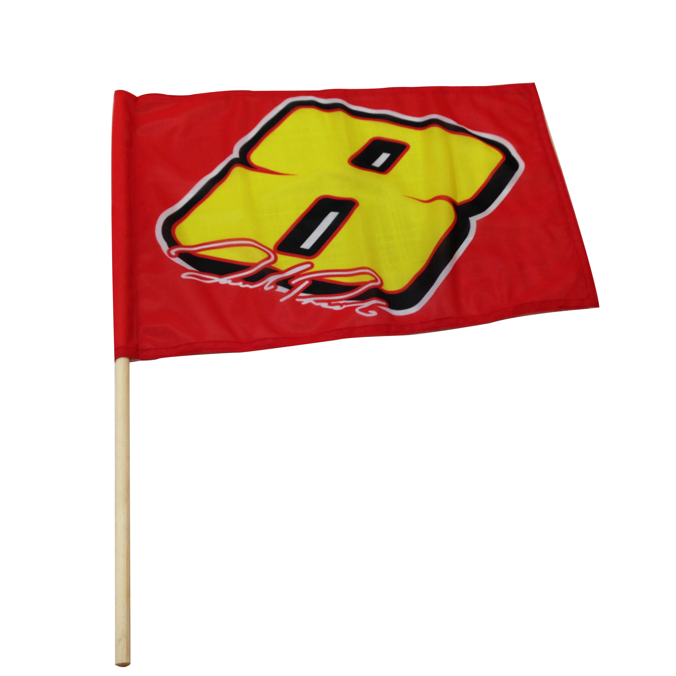 Outdoor Event Custom Small Sublimation Printing Wood Pole Hand Held Flag