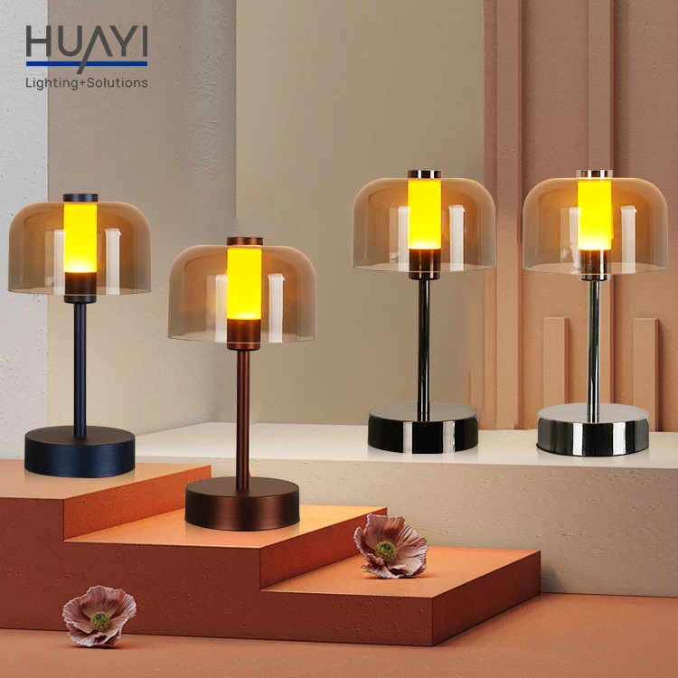 Nordic Minimalist Simple Table Light Transparent Acrylic Lampshade Cordless Restaurant Living Room Table Lamp