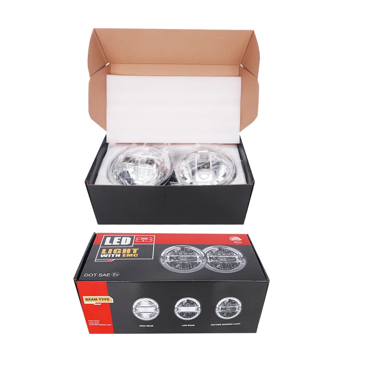 Dot E9 High Power 50W Car Turn light 6000K 7000K 12V 24V Round 7inch LED Headlight For Jeep Wrangler