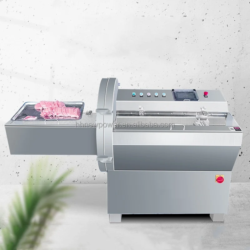 25K Conveyor Chopping Machine Steak Pork Chop Bacon Slicing Equipment Automatic Slicing Beef Slicer