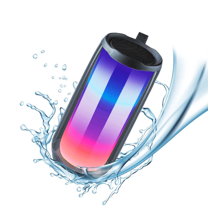 Full Screen Portable Bluetooth Wireless Speakers Outdoor Waterproof Subwoofer Speaker with Dazzling Colorful Led Night Light