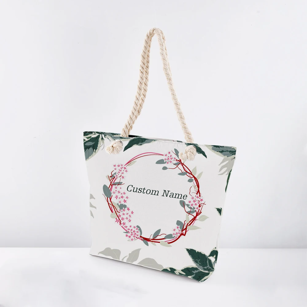 Personalized Monogram flora Bolsa de playa custom summer beach bag with names