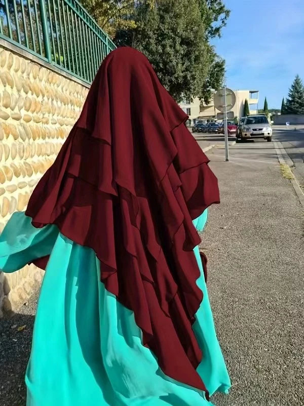 Factory Price  Hijab Khimar 3 Layers Malaysia Women Hijab Scarves Khimar Hijab