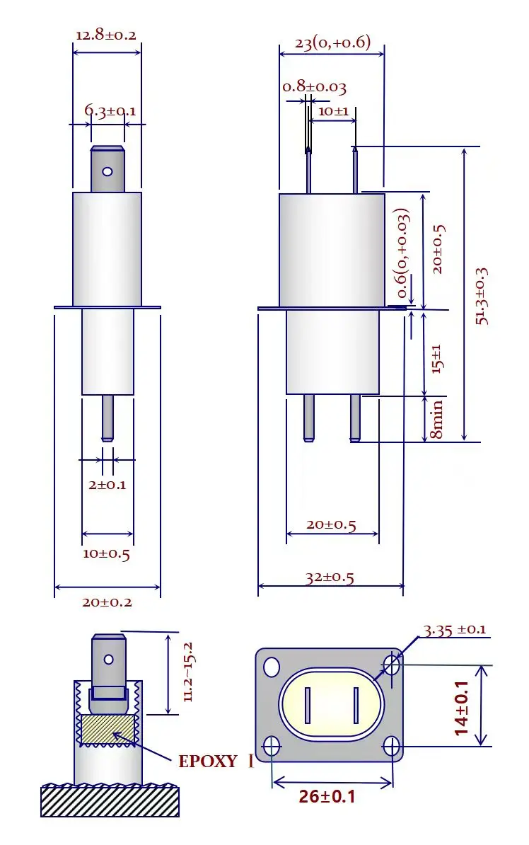 10kV Microwave Oven Capacitor 380-530pF
