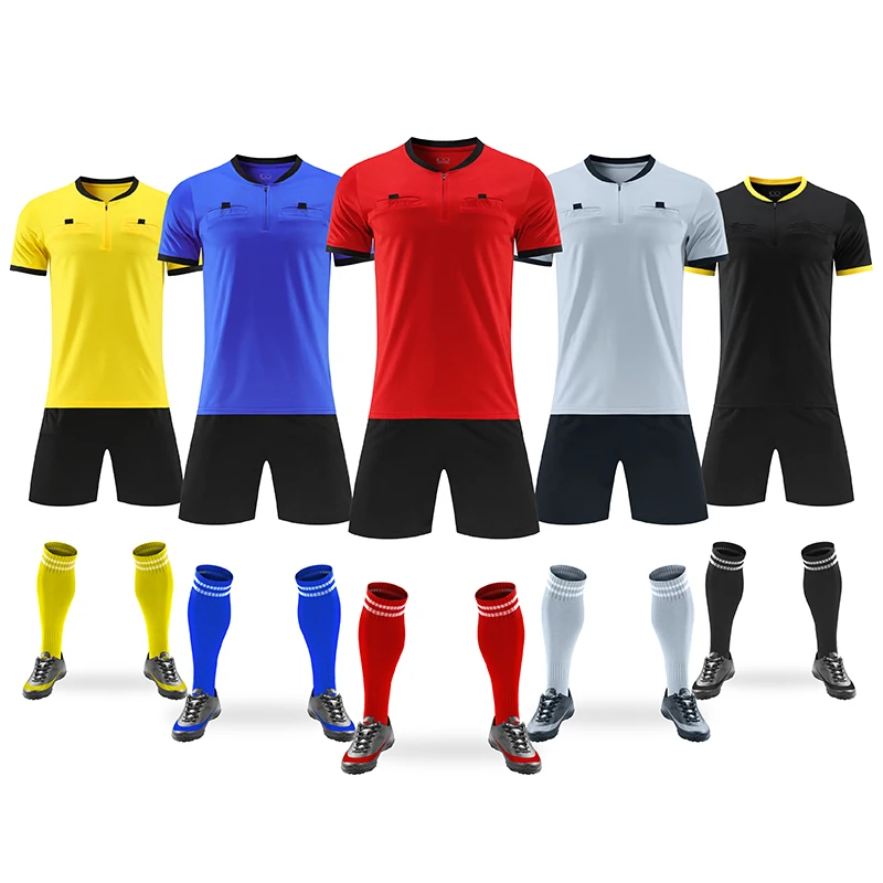 Professional Referee Jersey Set Custom Adult Soccer Jersey Set Football Referee Uniform Men Training Set Foot Team Shirt