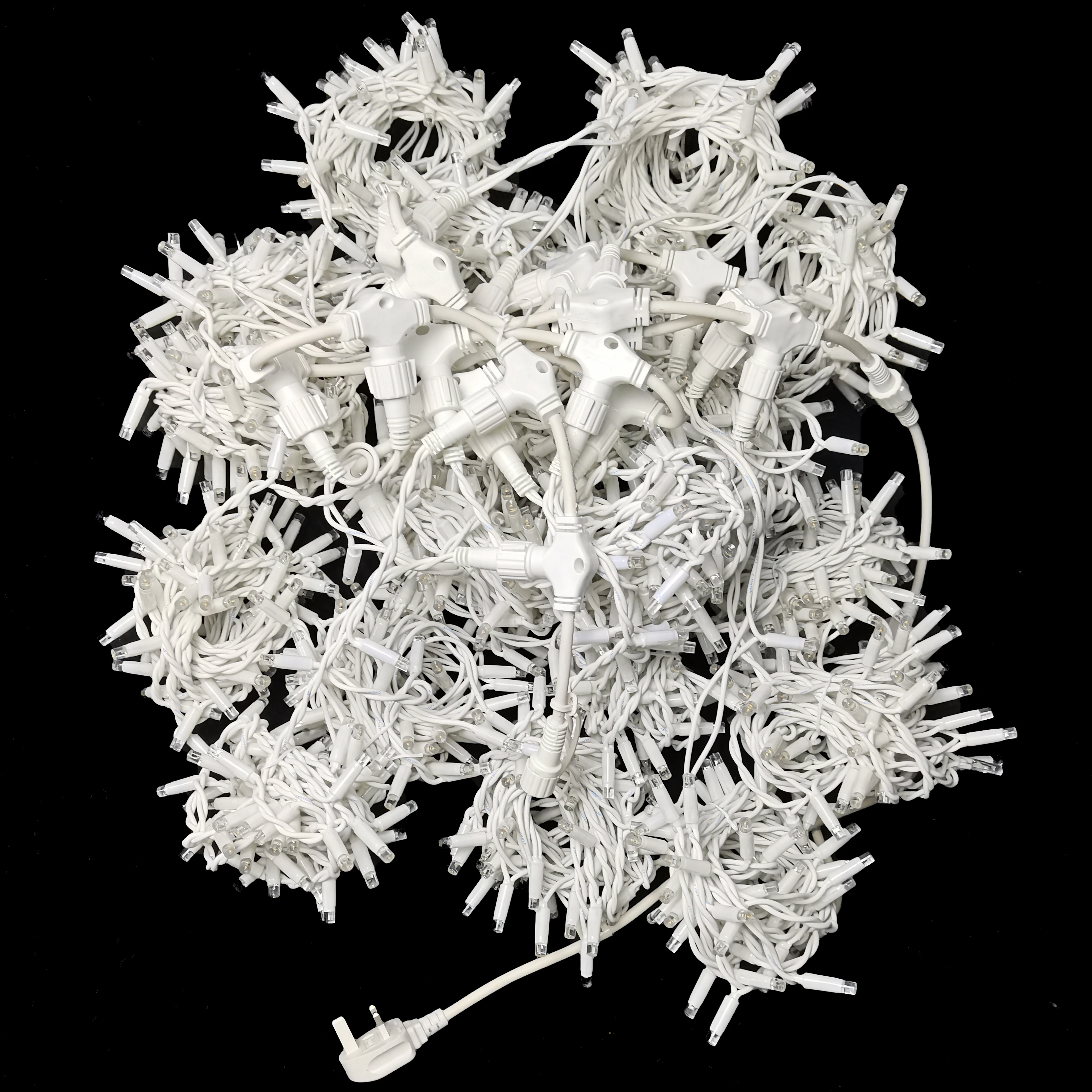 Ip44 Waterproof connectable white rubber cable LED curtain light string Festive Christmas wall decoration Lights