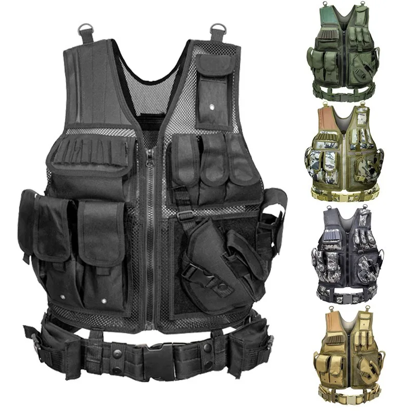Desert Camo Light Molle Softair Cordura Hip Hop Streetwear Custom Blue Orange Fashion Kids Gears Crossdraw Tactical Vests