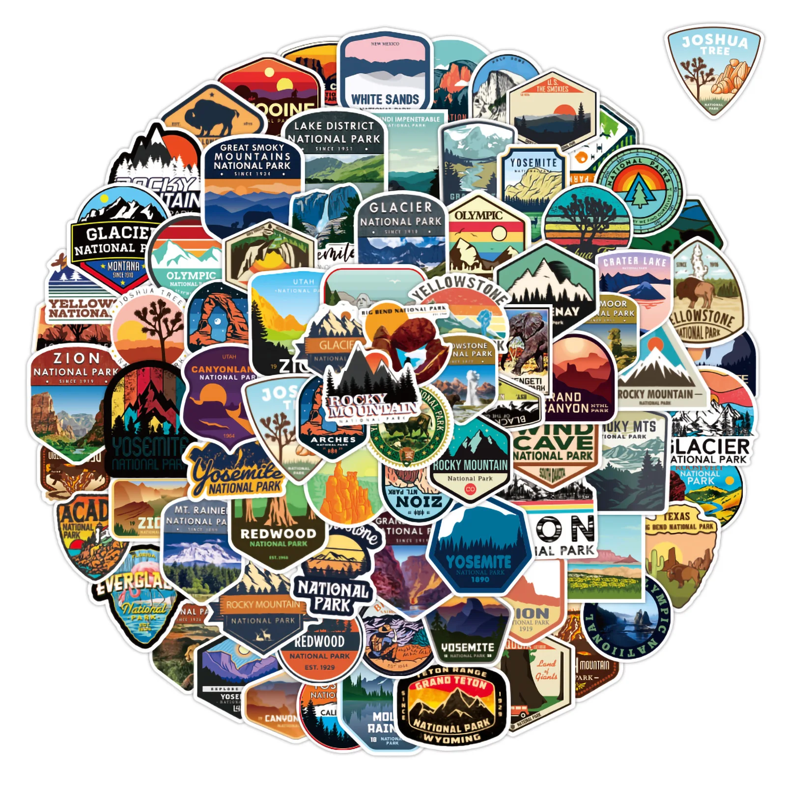 ZY3152X 50Pcs Cartoon Natural Park Scrapbook Graffiti DIY Stickers Decorative Guitar Laptop Luggage Vinyl Waterproof Stickers