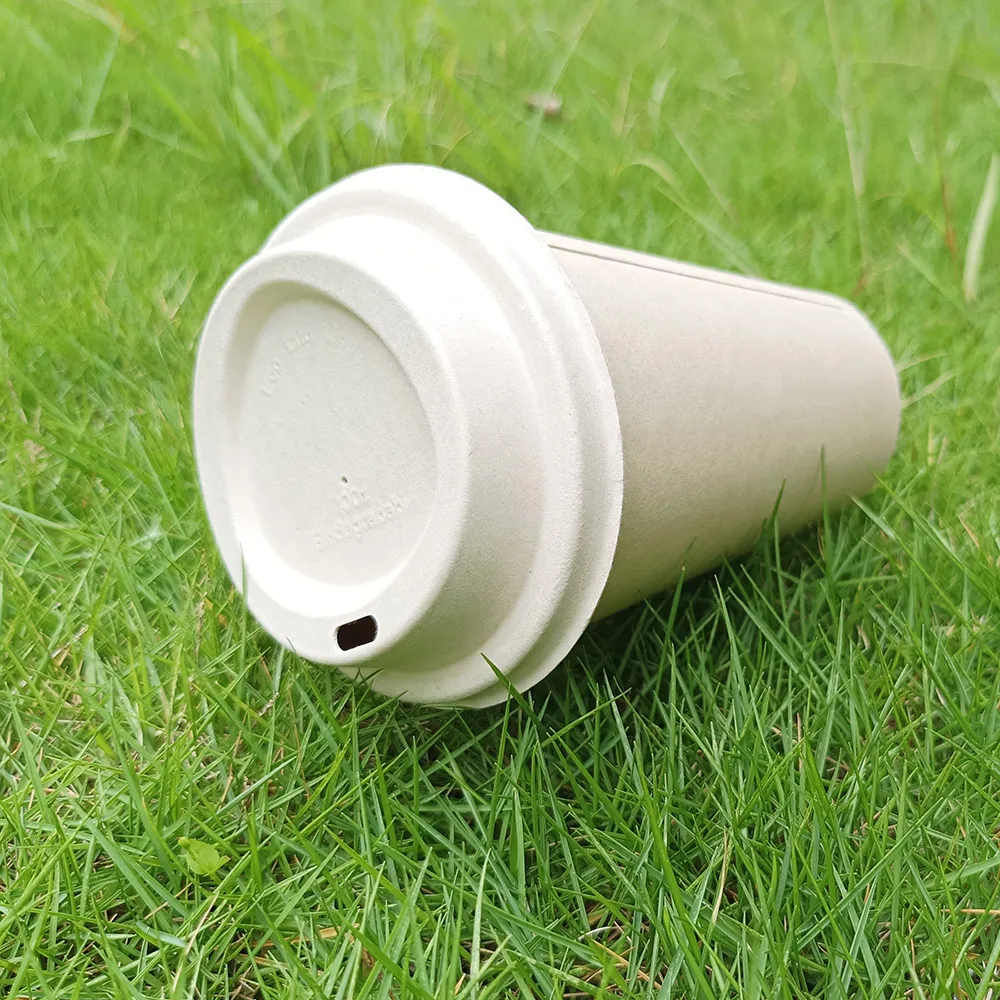 Free Sample Sugarcane Bagass  Pulp Disposable Biodegradable Coffee Cup Lid Custom Manufacturers