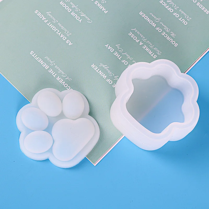 Cat Paw Storage Box Epoxy Resin Casting silicone Resin Mold with Lid for Jewelry Jar