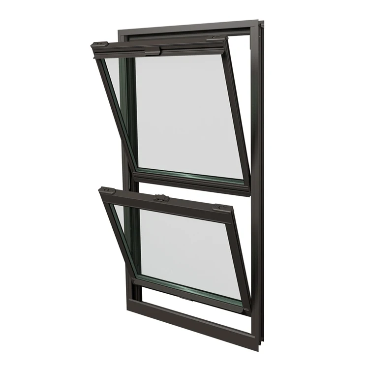 Modern up down slide aluminium windows design custom double hung aluminum glass vertical sliding sash window