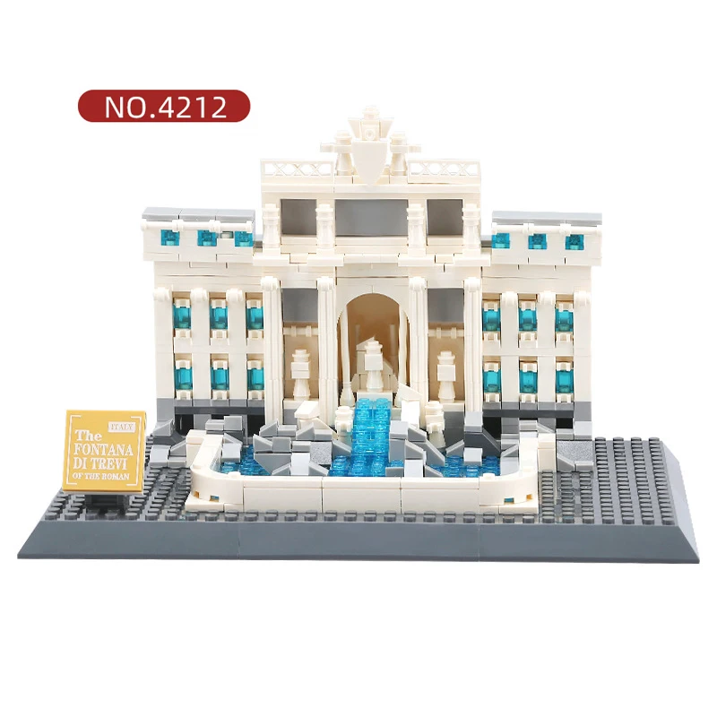 4212 Architecture Rome Trevi Fountain Miniature building City Modular Building Blocks Educational Collection DIY Toys 667+pcs