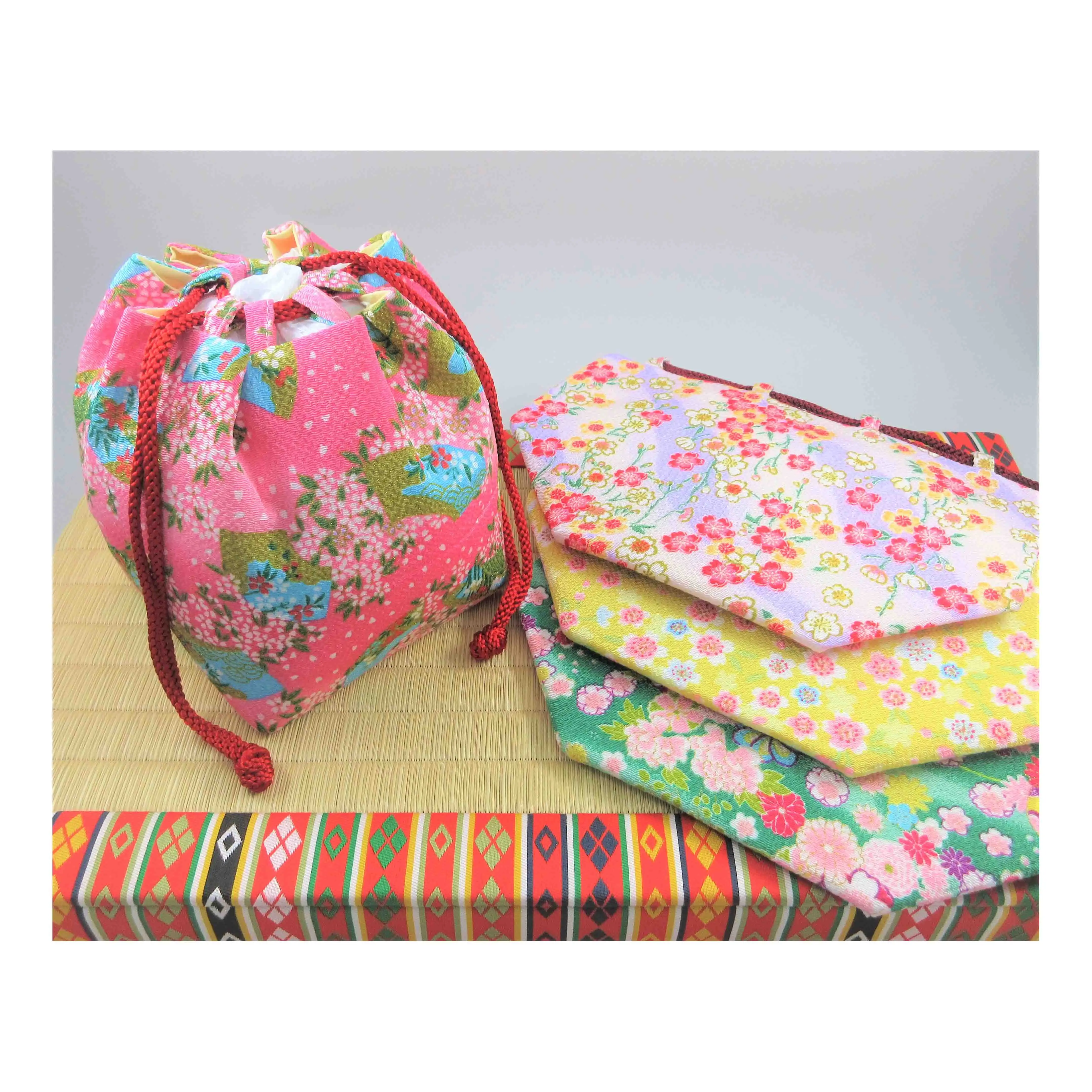 
Japanese traditional square base store lunch custom travel pouches 
