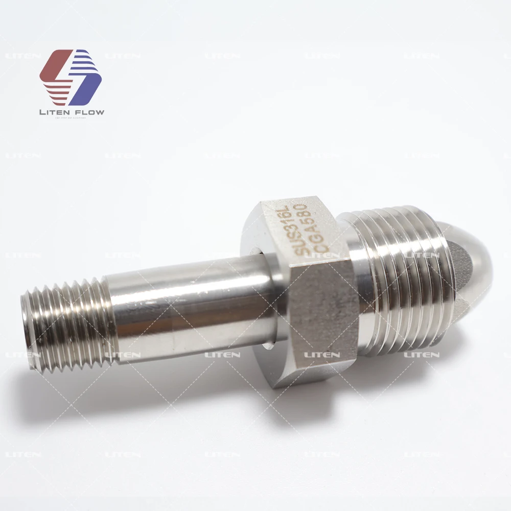 CGA580 соски высокого давления для сжатого инертного газа к штекерному 1/4 NPT MNPT CGA 580 адаптер цилиндра из нержавеющей стали 316
