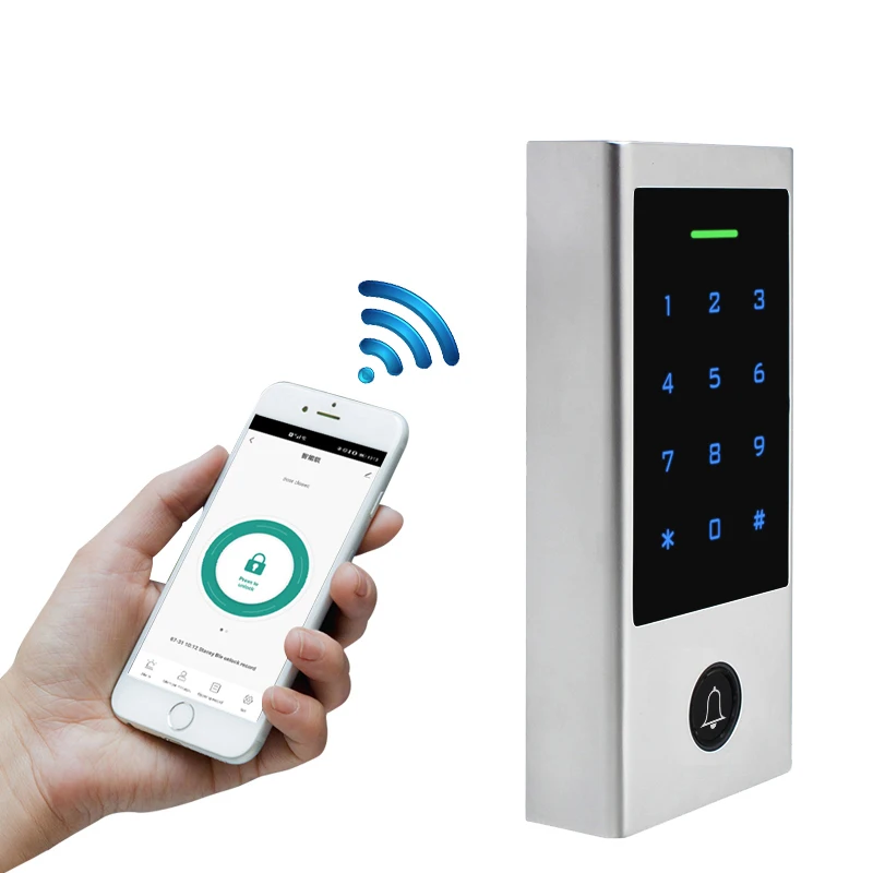 VIANS Tuya WIFI waterproof standalone access control keypad Touch Keypad  fingerprint biometric readers