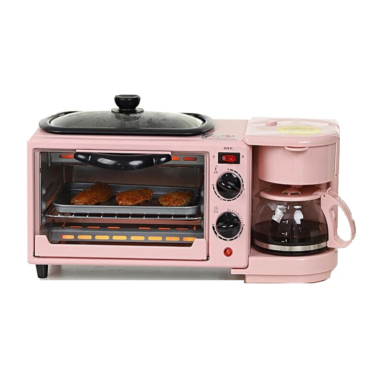 Multi function  3 in 1 with toaster coffee maker and frying pan breakfast machine
