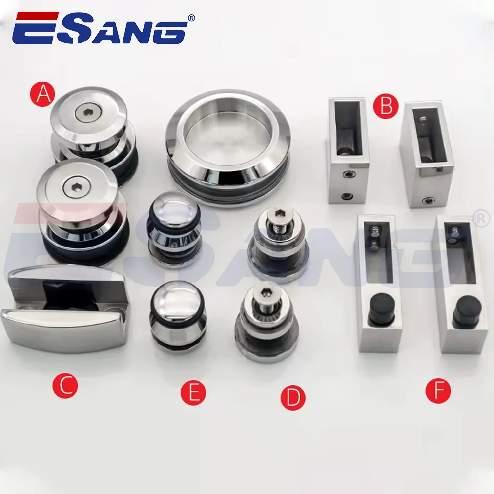 ESANG 8-12MM Bathroom Glass Hardware Kit Ss304 Shower Sliding Door Glass Fitting
