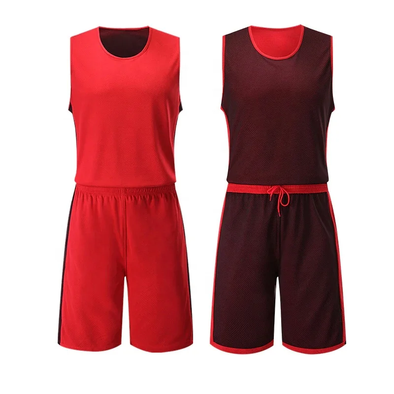 
Top Quality Men Reversible Basketball Jersey Set Uniforms Sport Jerseys Kit Clothing Shirts Shorts Suit Custom Print Draw 