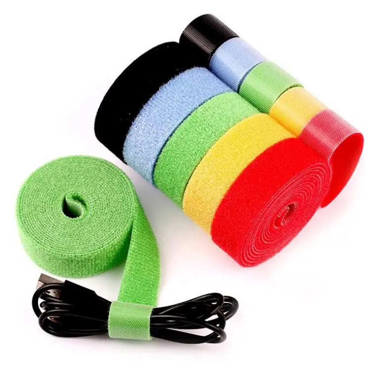 Black Hook and  Loop  Wire Organizer Straps Tapes-Reusable Cable Ties