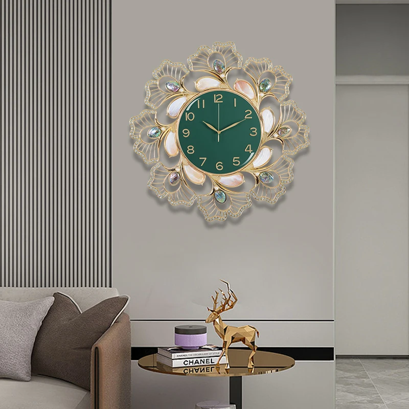 Armens 0072G High Quality Modern Light Luxury Metal Wall Watch Clock Abalone Shell Pearl Decoration Art Wall Clock
