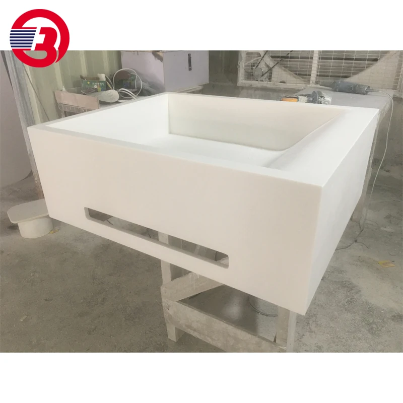 Korian acrylic bathroom sink,faux marble triple basin sink