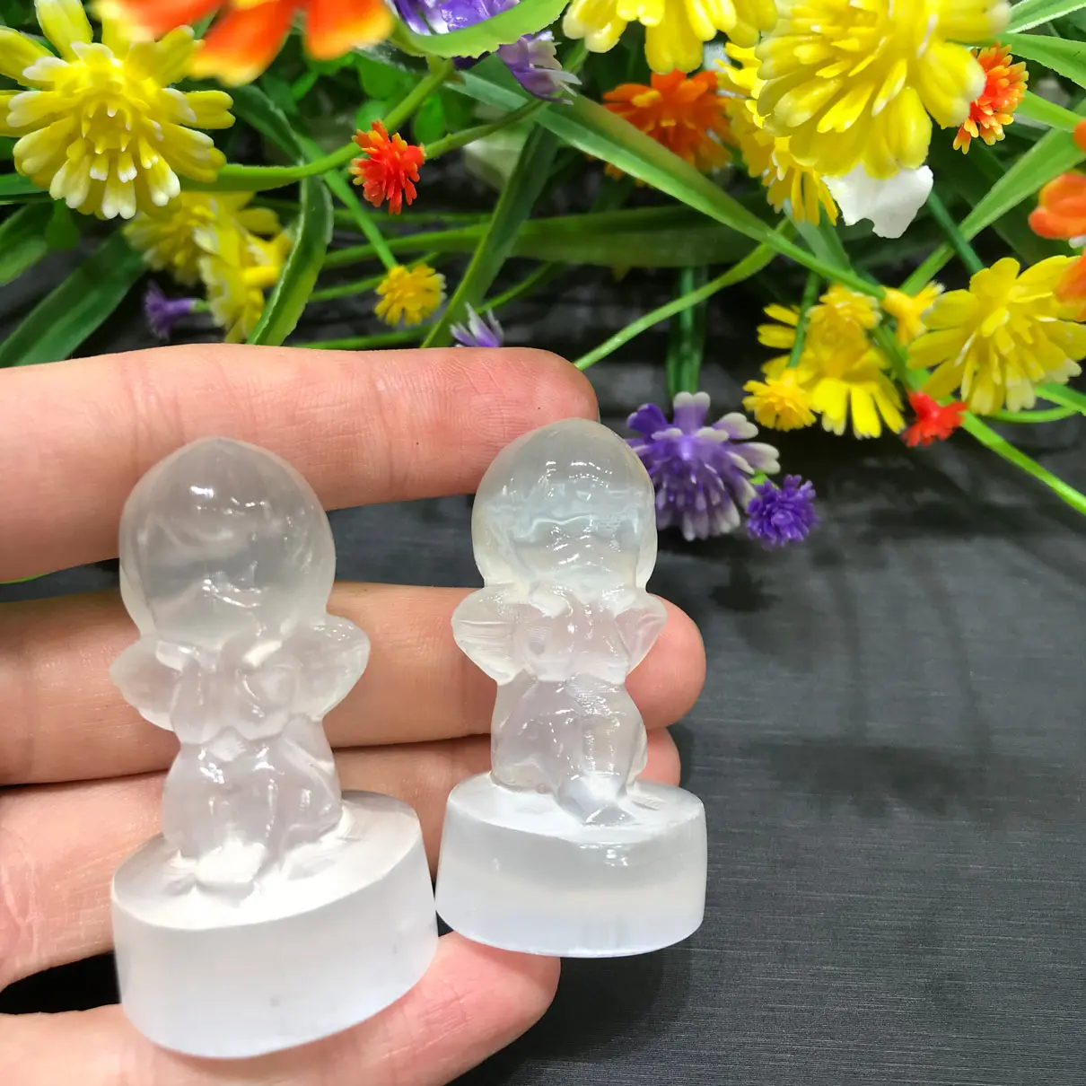 Natural High Quality Selenite Crystal Angel For Pendant Decoration