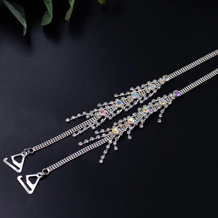 Wholesale Fashion Removable Fancy Rhinestone TasselBra Straps Decorative Rhinestones Metal Bra Straps Connector
