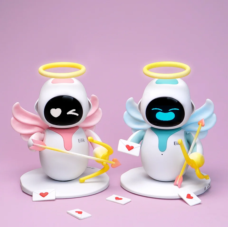 Eilik emo toy robot a cute intelligent companion of pet robot children accompany blue and pink