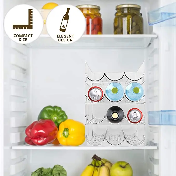 Plastic Wine Bottle Holder Stackable Acrylic Wine Rack for Fridge Plastic Bottle Storage Organizer