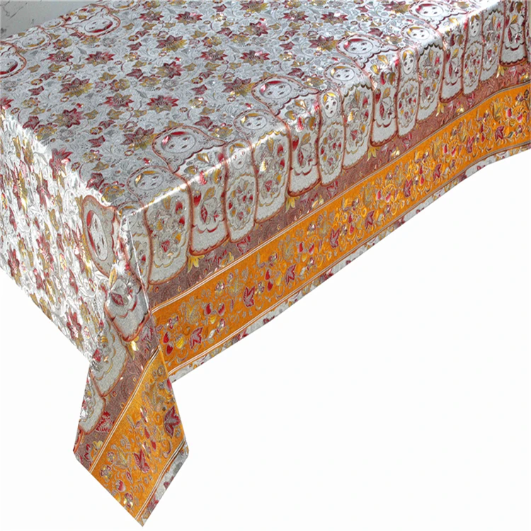 Beautiful Patterns Matryoshka Printing Waterproof Oil-proof Yarn PVC Table Cloth Embossing Table Cover for Russian Market