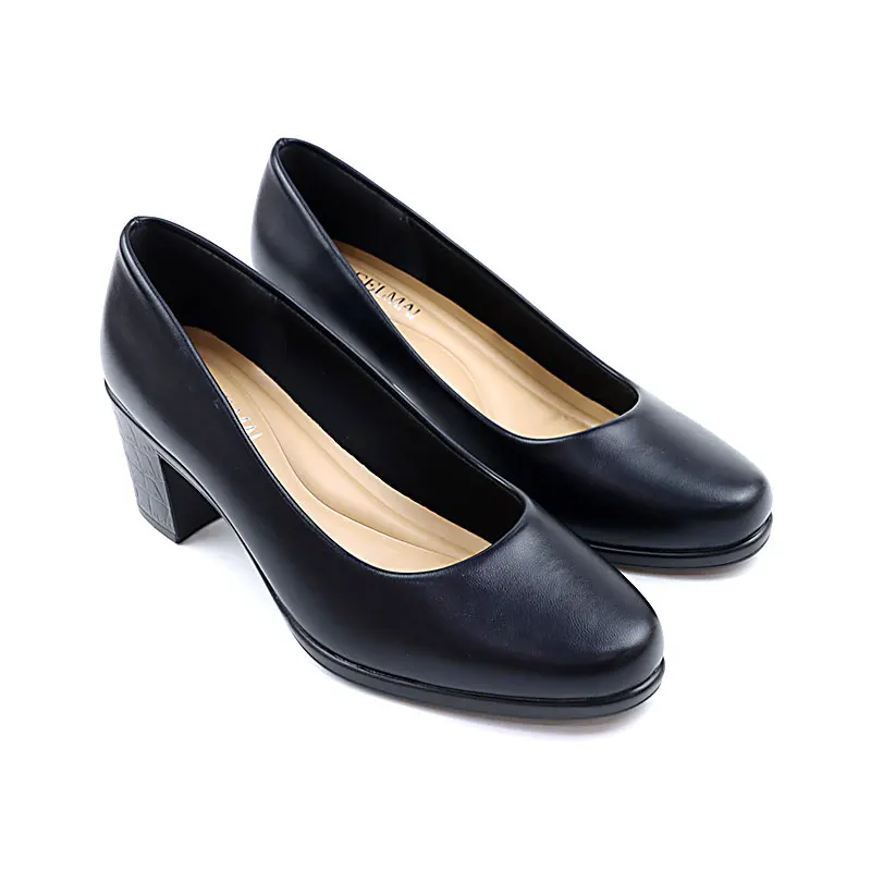 Heels Women 2023 Formal Dress Shoes Uniform Block Heel Ladies Office Shoes Hotel Airline Female Work Pump Girls School Shoes