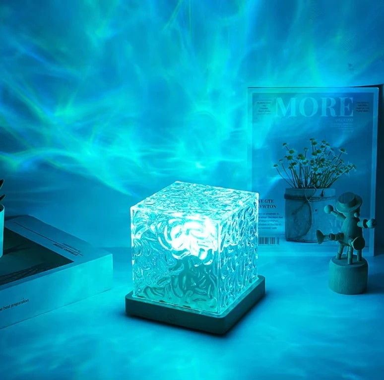 16 Color USB Rotating Water Ripple Projector Ocean Wave Sensory Table Light Color Changing Crystal Lam
