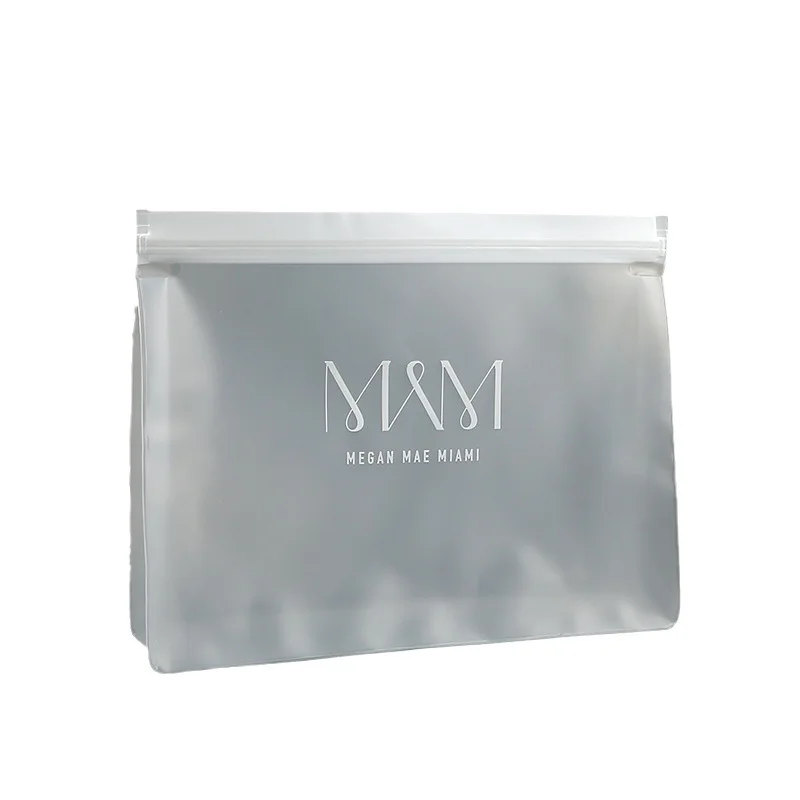 2024 Promotion clear frosted reusable cosmetic bags frosted EVA makeup pouch with black ring zipper