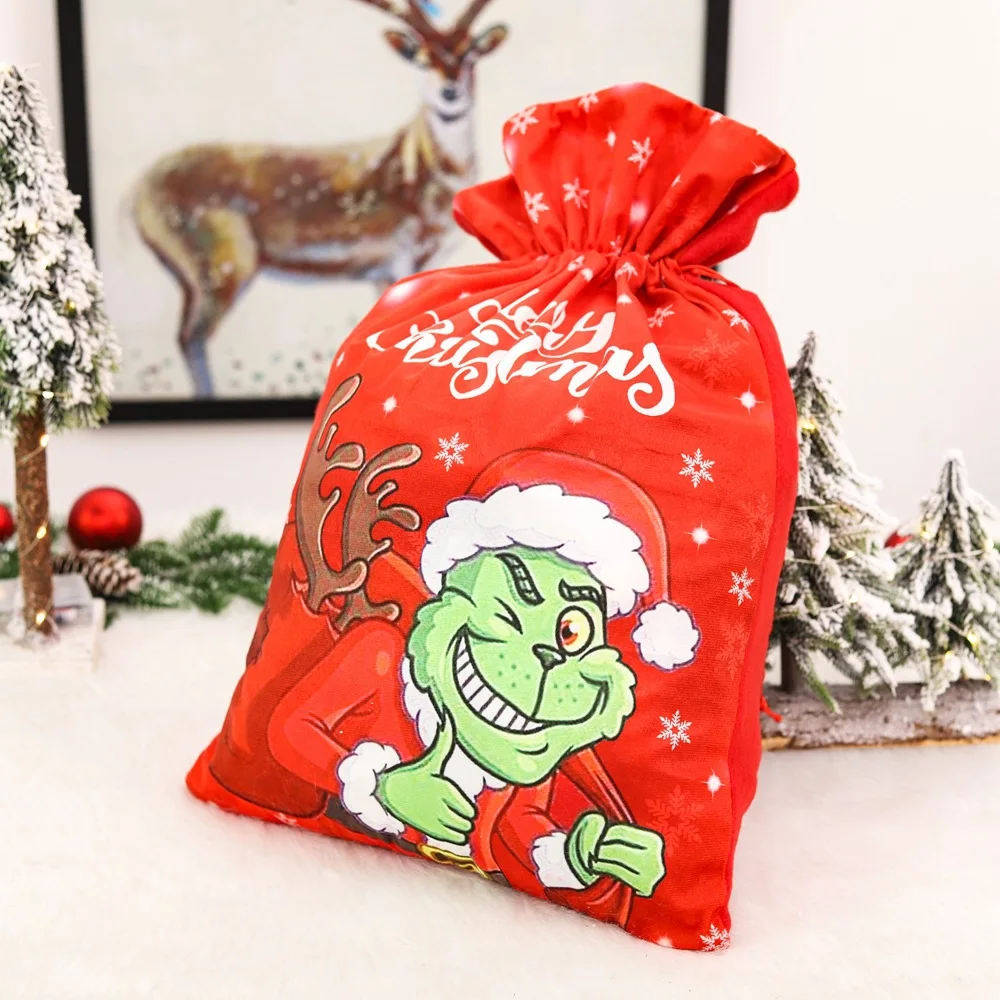 Hot selling Christmas gift bags Grinch bag ornaments Christmas tree hanging ornaments wholesale