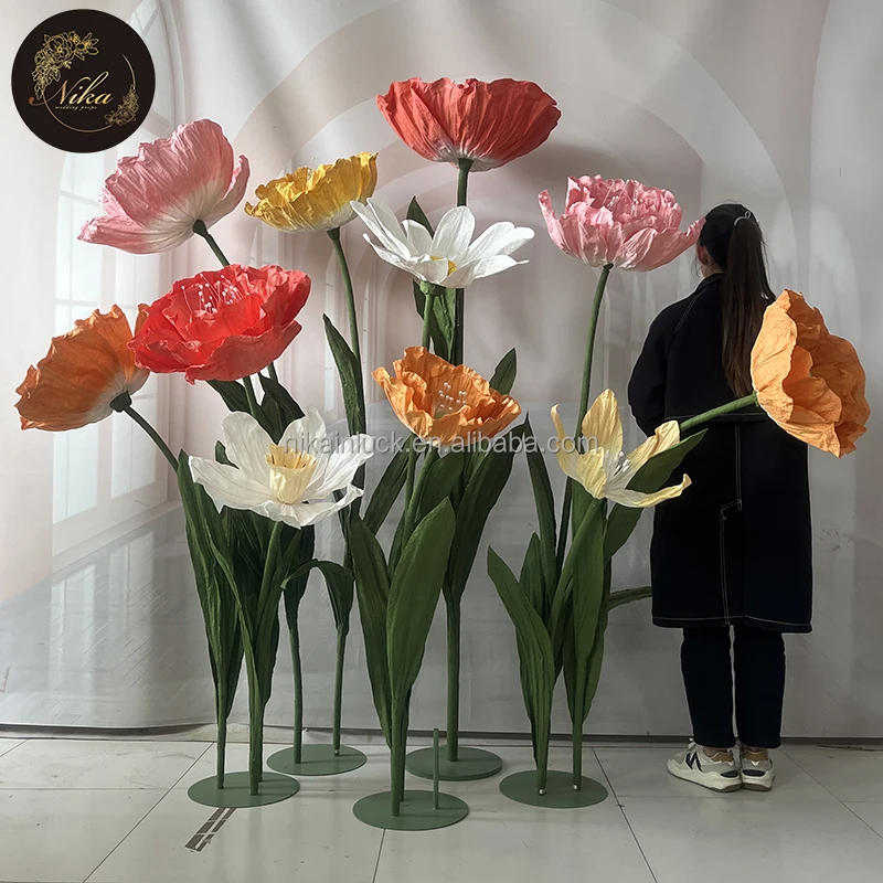 NIKA Wedding Party Backdrop Decoration Large Floral Road Lead Giant Paper Flower