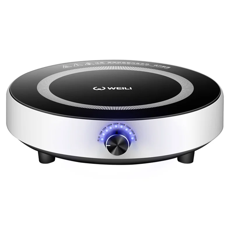 Low Price  Portable Large  Heating Coil Black Crystal Panel Control With Knob 100W To 3500W electric Induction cooker