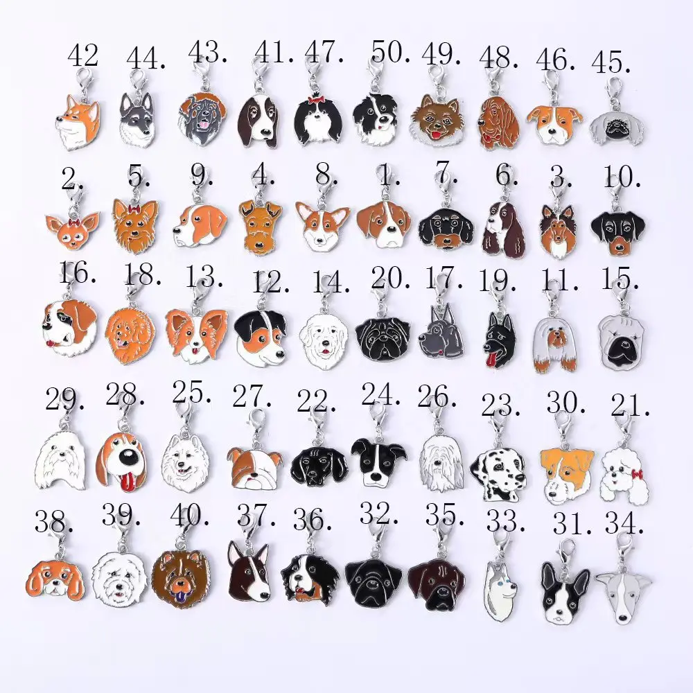 Wholesale Custom 50 Styles In Stock Zinc Alloy Metal Enamel Cute Dog Pendant Charm For Jewelry Making  Accessories
