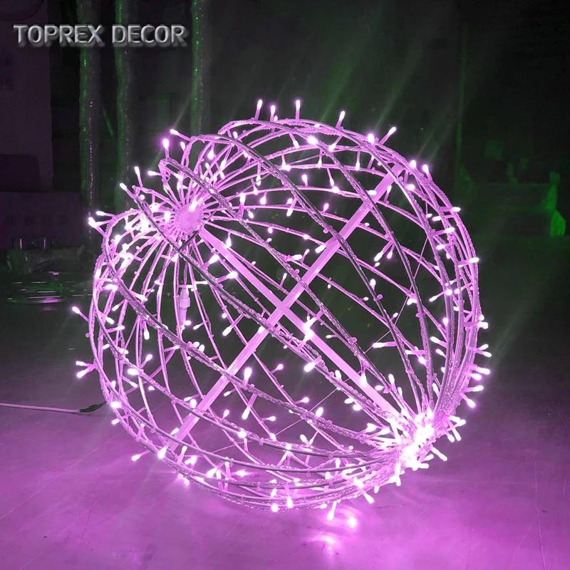 2019 stage street Christmas time decoration hanging dmx fairy led ball light sphere