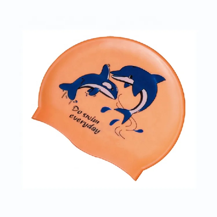 Custom Print Silicone Swim Cap Cartoon Swimming Funny for Kids Adult