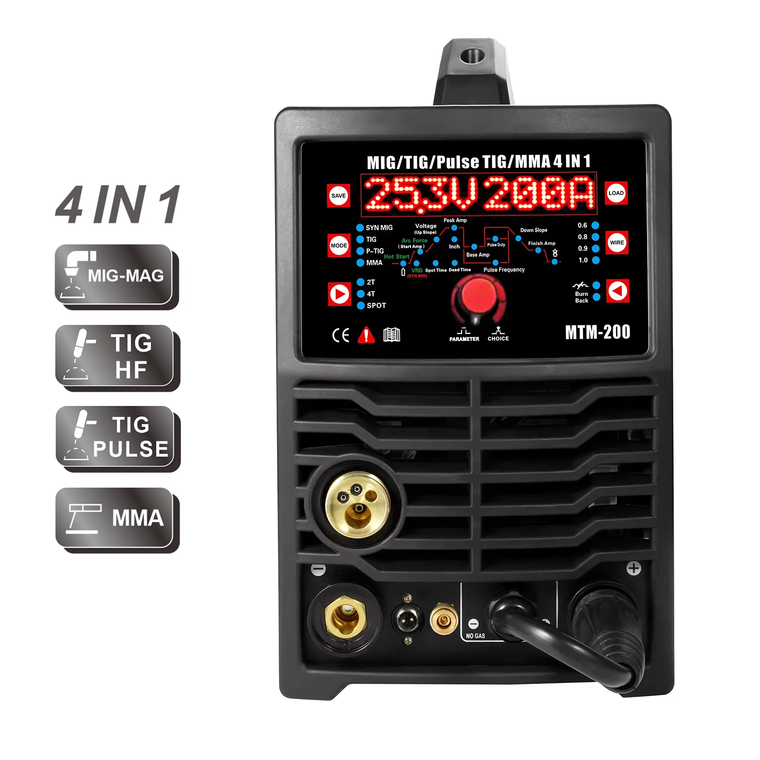 MCU Multifunction 4 In 1 Welding Machine MIG/TIG/Pulse TIG/MMA MTM-200 ARC Welder Gasless MIG HF TIG