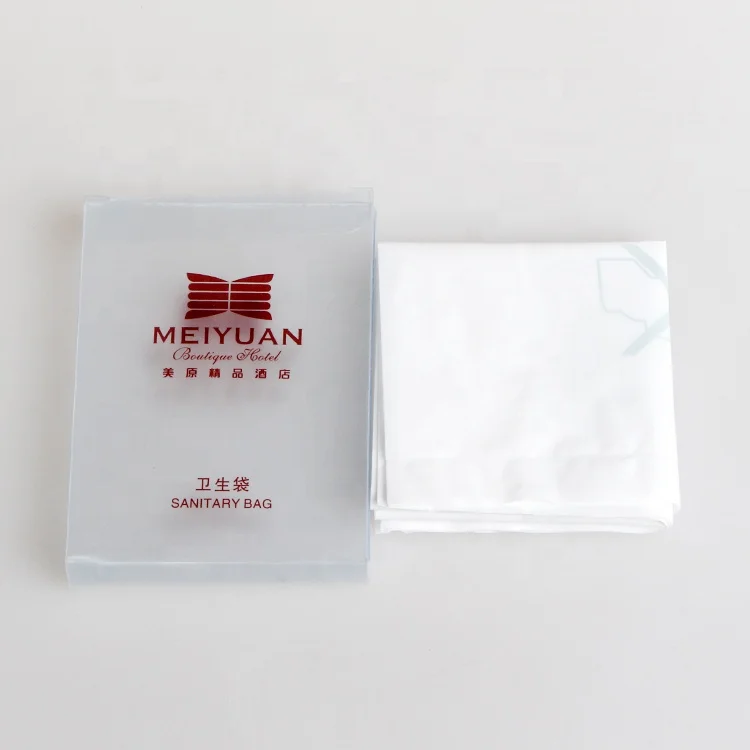 Cheap Disposable Hotel Sanitary Bag Mini Toiletry Storage Bag Biodegradable Bathroom Sanitary Bag